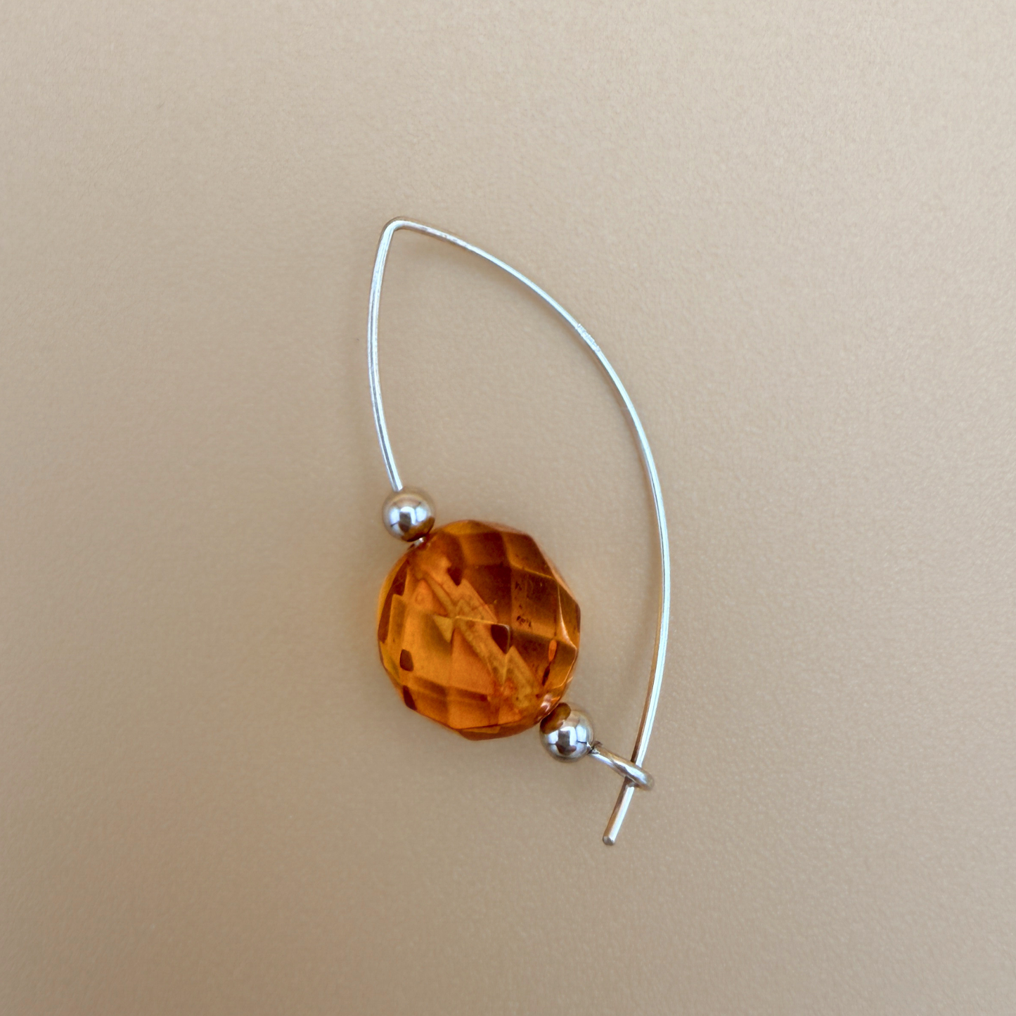 No. 3 Faceted Light Cognac Amber Earrings