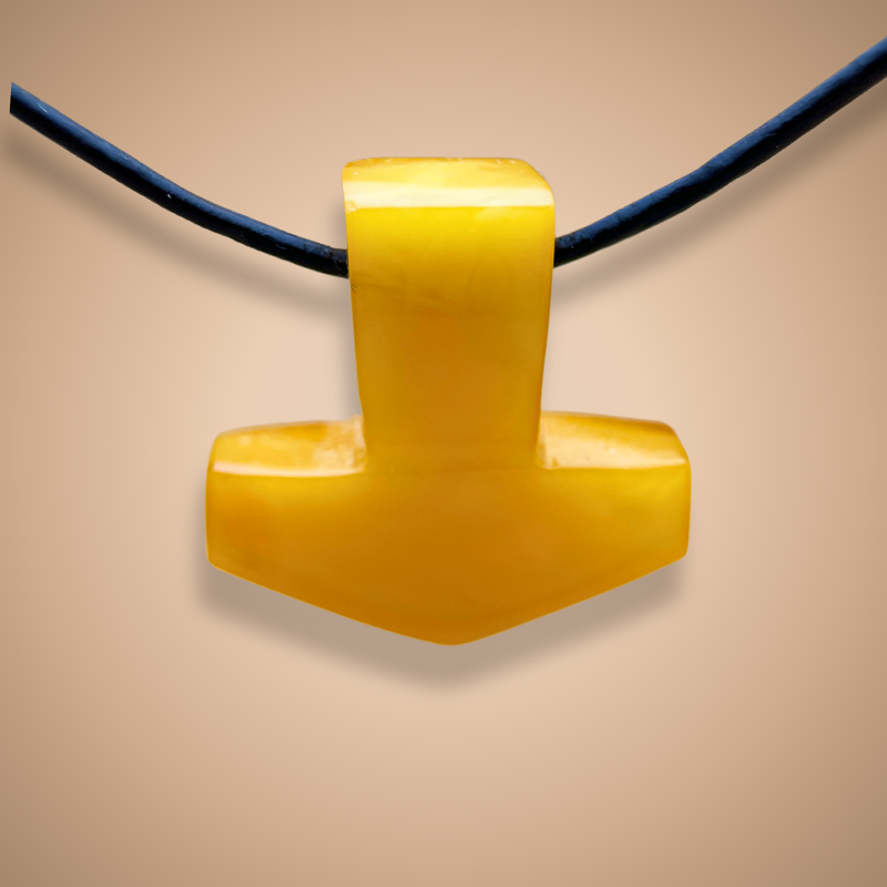 Thor's Hammer on leather cord