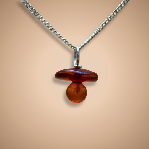 Amber Binky pendant with chain