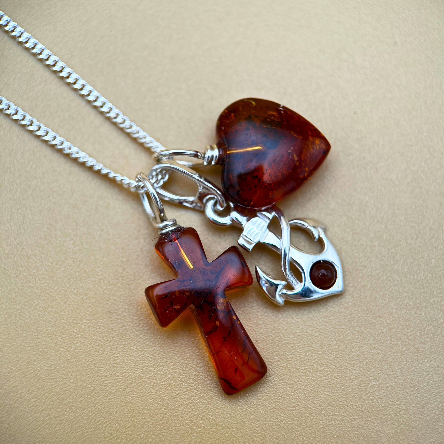 Faith, Hope & Love pendant with chain