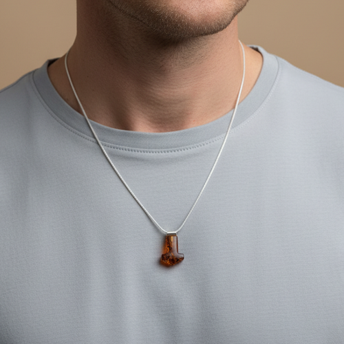 Mjølner Pendant – Dark Amber