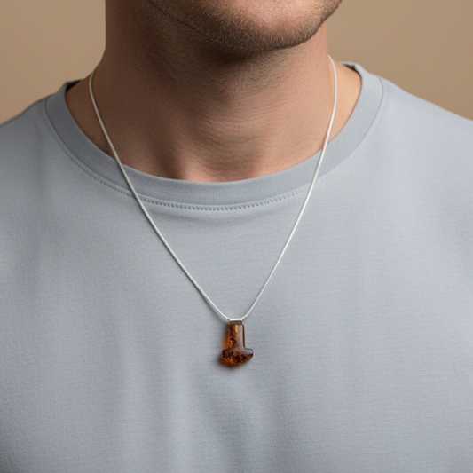 Mjølner Pendant – Dark Amber