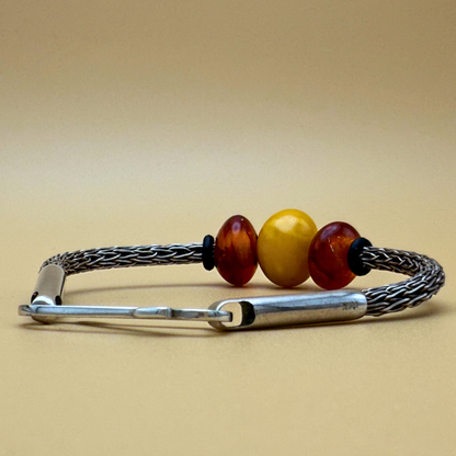 Handknitted Silver Bracelet – Single Stitch