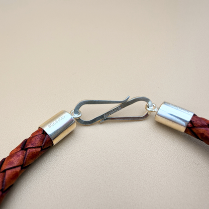 Men’s Leather Bracelet with Amber