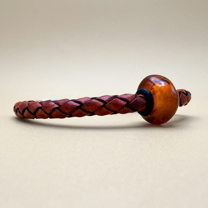 Men’s Leather Bracelet with Amber