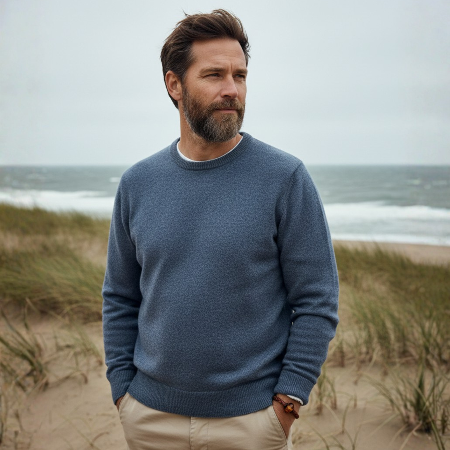 Men’s Leather Bracelet with Amber