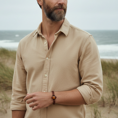 Men’s Leather Bracelet with Amber