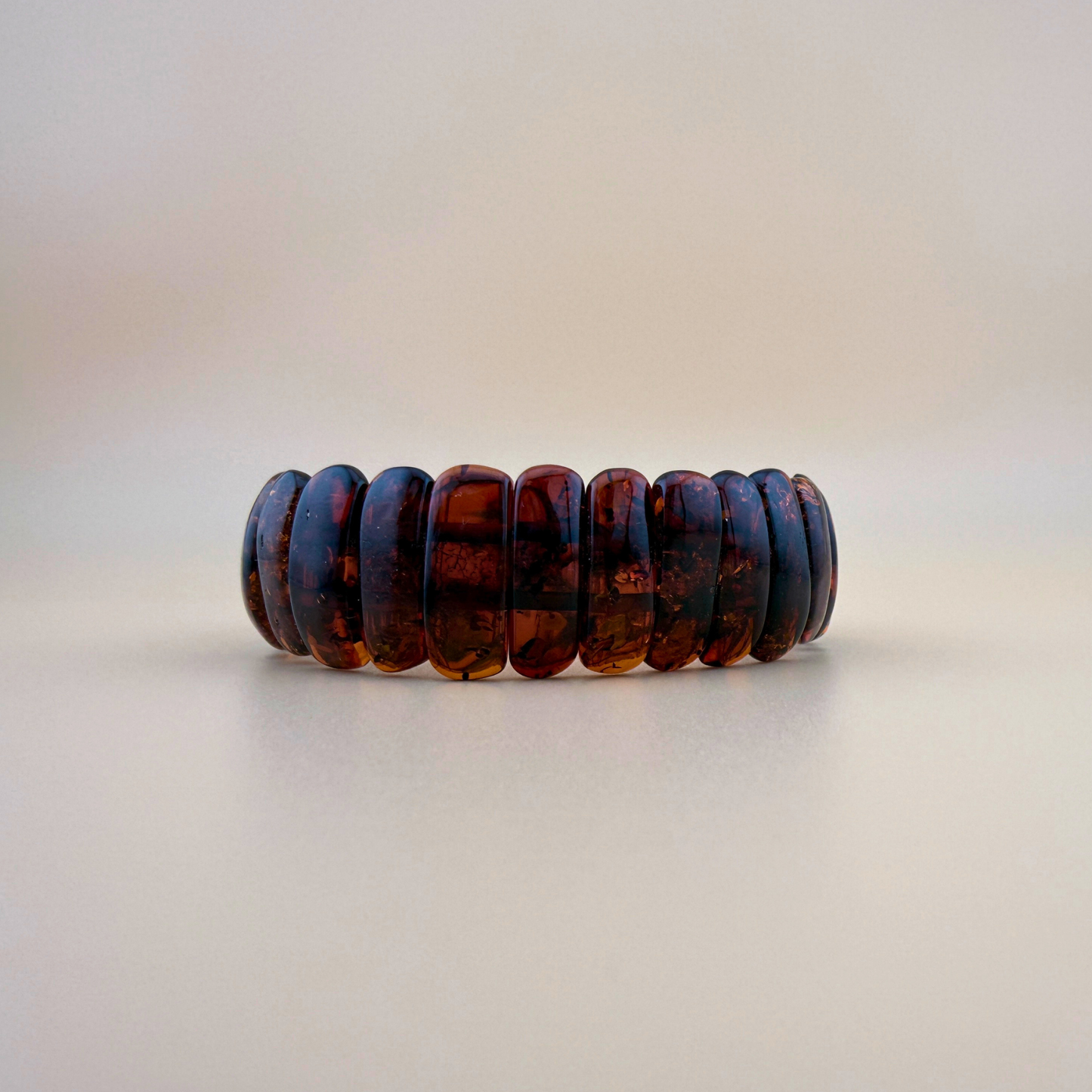 Mørk cognac shimmer armbånd