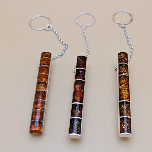 Amber Inlay Tie Clip – Sterling Silver