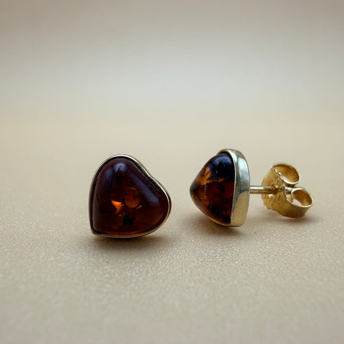 14 kt gold amber earrings
