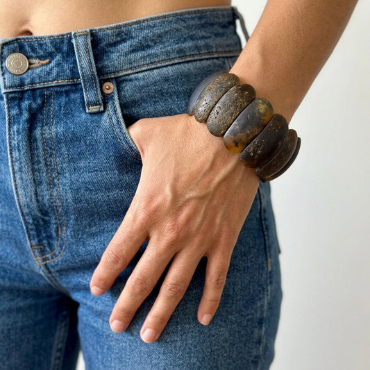 Moss Amber Statement Bracelet