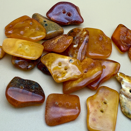 Polished Amber Buttons