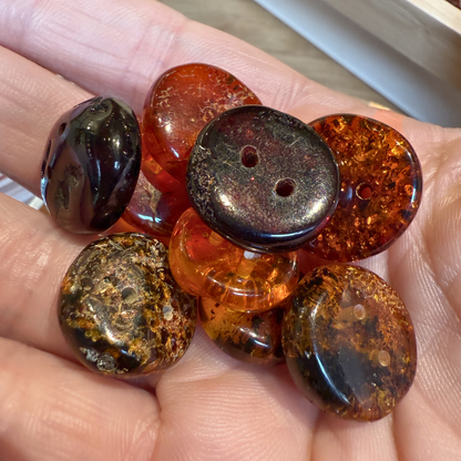 Organic Round Amber Buttons – 2-Hole