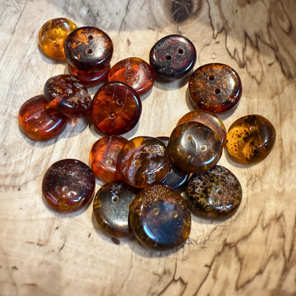 Organic Round Amber Buttons – 2-Hole