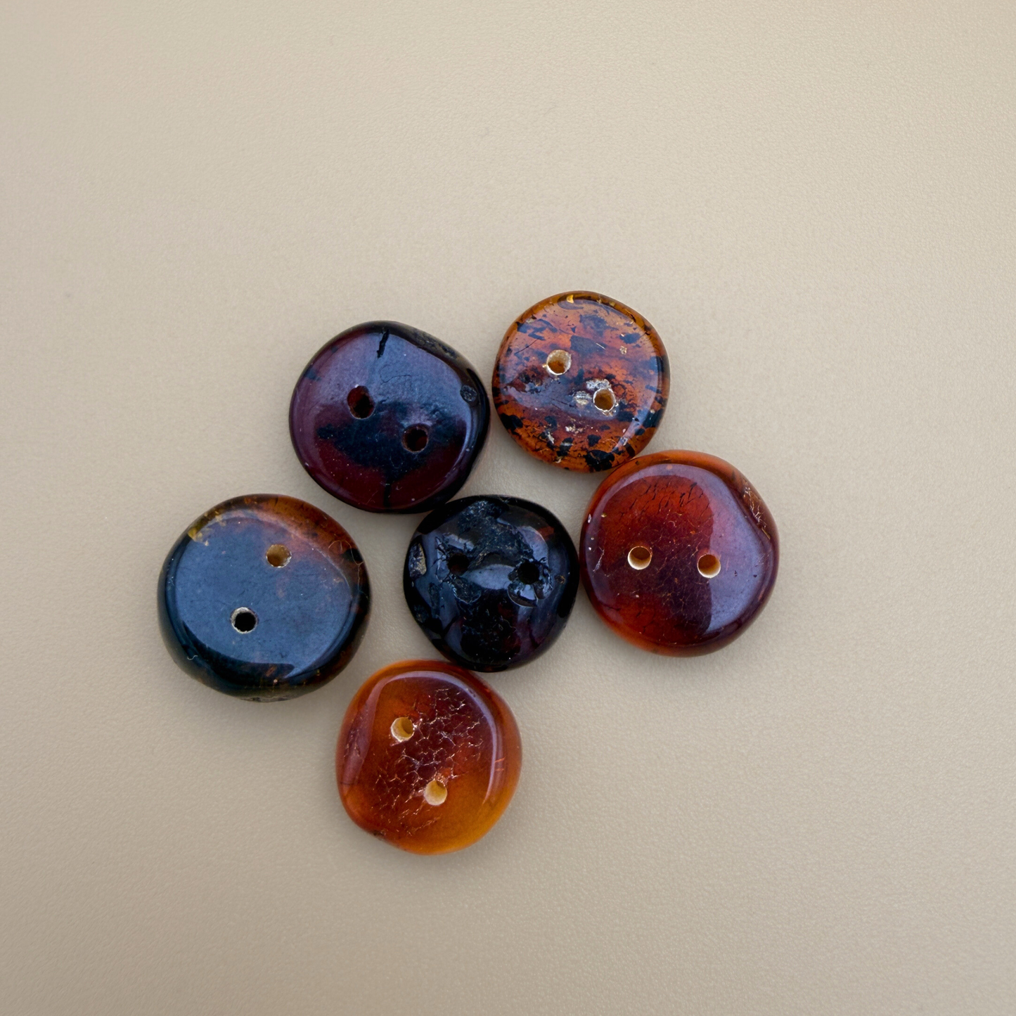Organic Round Amber Buttons – 2-Hole