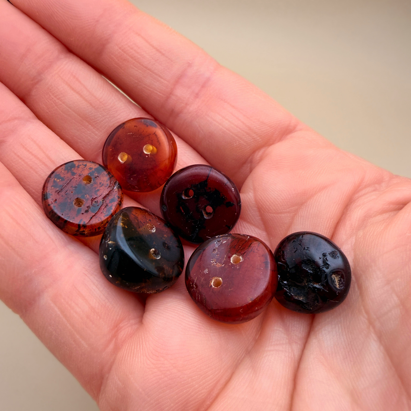 Organic Round Amber Buttons – 2-Hole