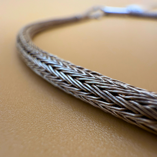 Doppelt gestrickte Silberkette – NEUE Version