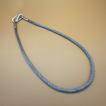 Doppelt gestrickte Silberkette – NEUE Version