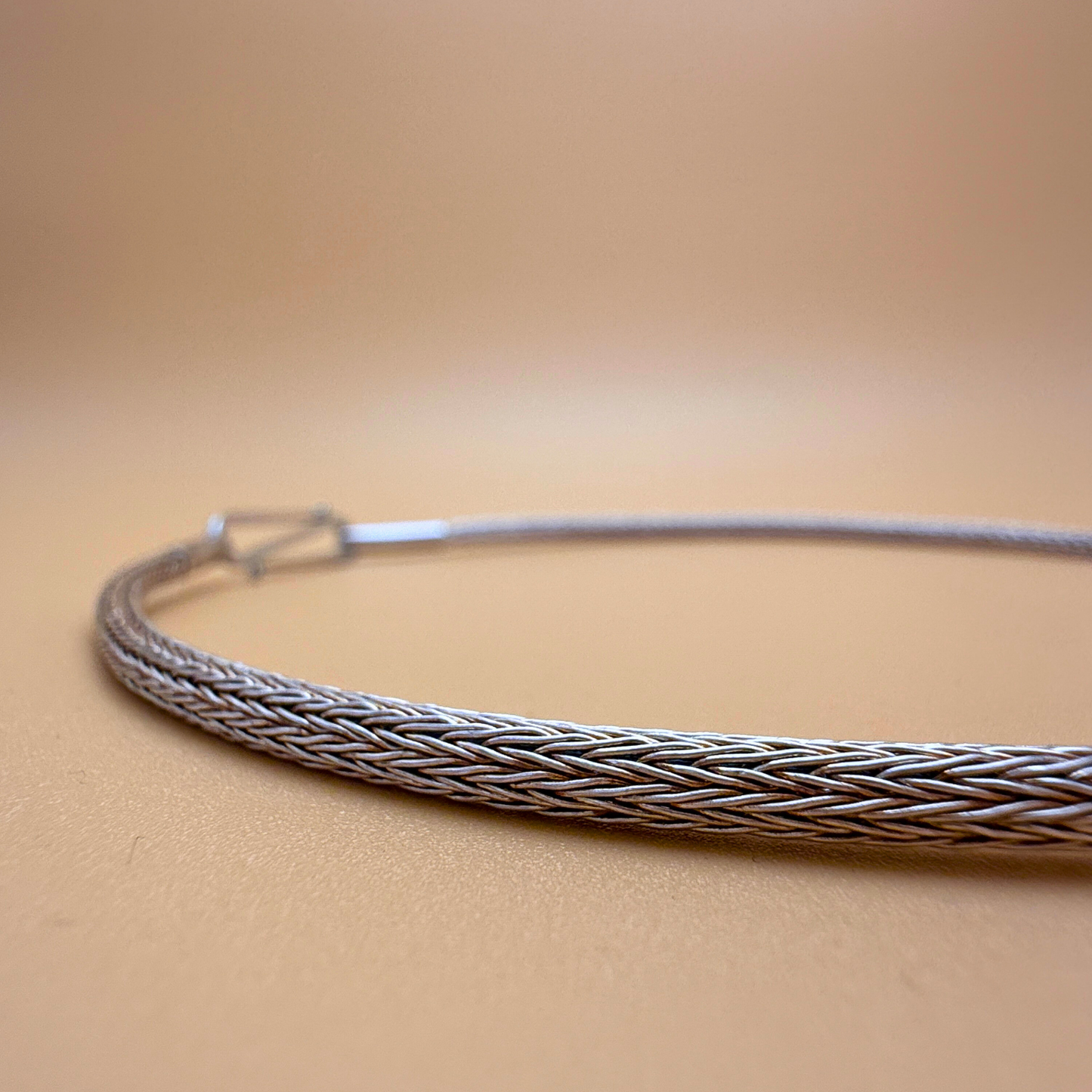 Doppelt gestrickte Silberkette – 64 cm