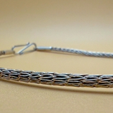 Handknitted Silver Chain – Single Stitch