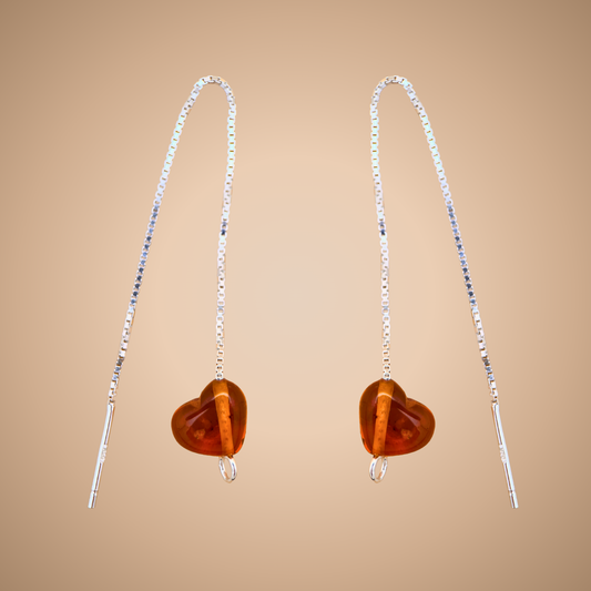 Hjerte pull through øreringe