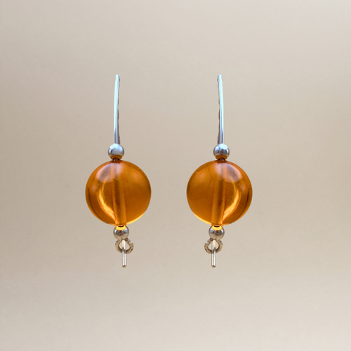 No. 3 – Light Cognac Amber Earrings