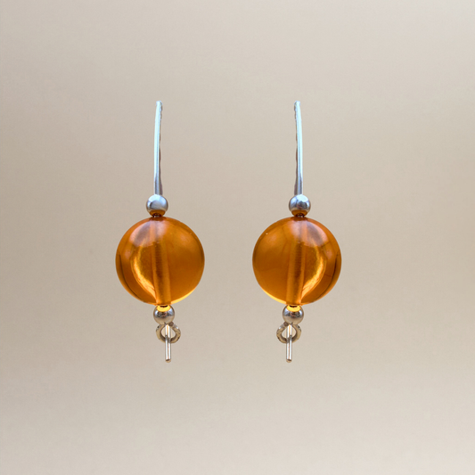 No. 3 – Light Cognac Amber Earrings
