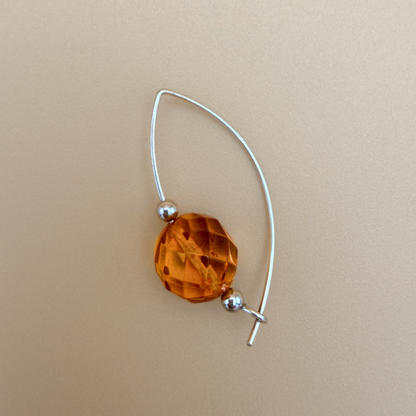 No. 3 Faceted Light Cognac Amber Earrings