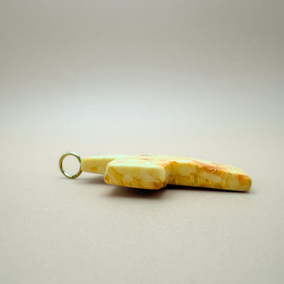 Large Antique Milk Amber Cross with 18kt Gold Bail