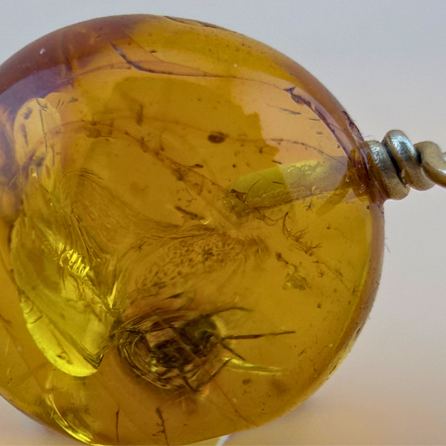 Pendant with spider inclusion & 14 kt gold