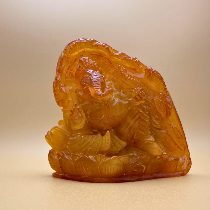 Ganesha - Amber Elephant Figure