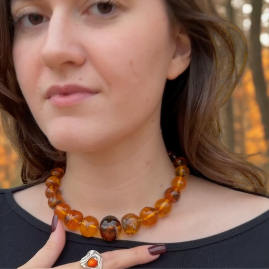 Unique citrus Amber necklace