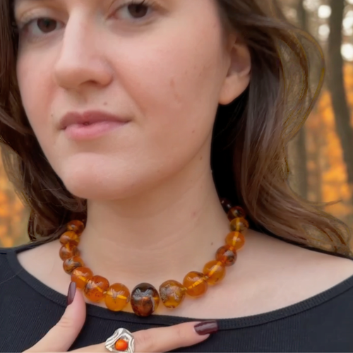 Mosslight Amber necklace - Unique
