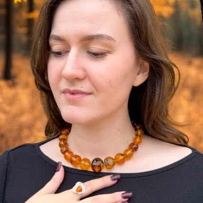 Unique citrus Amber necklace