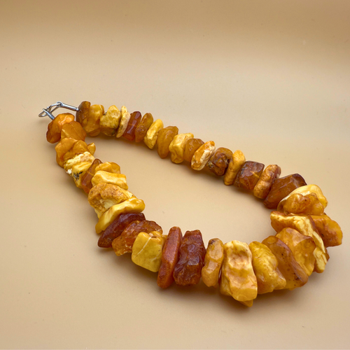 Milkstone Amber Necklace – Rustic