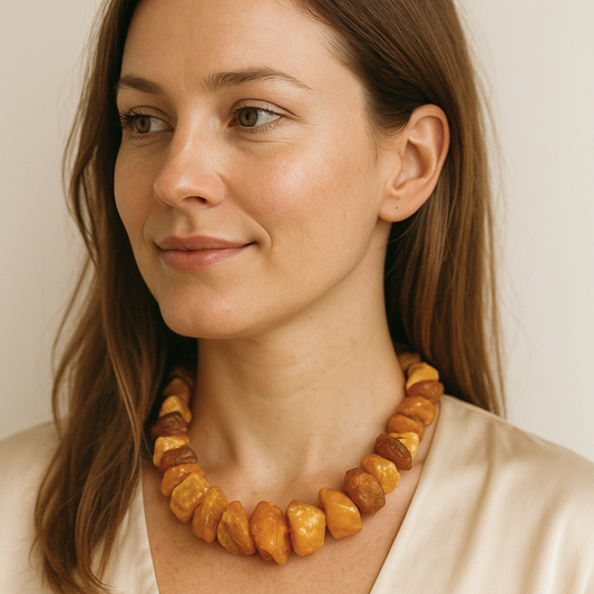 Milkstone Bernsteinkette – rustikal