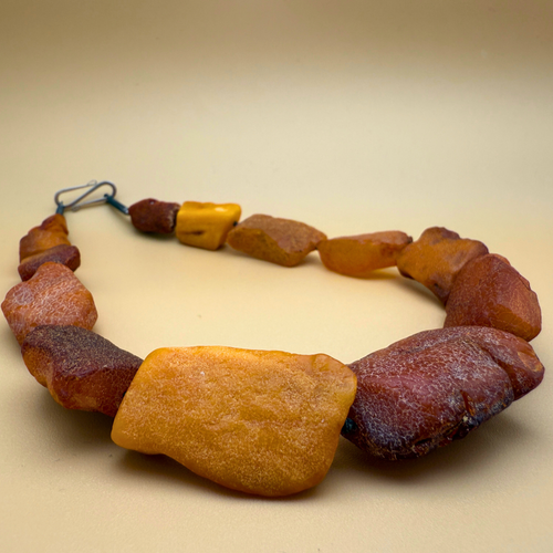 Raw Amber Necklace – deep rustic