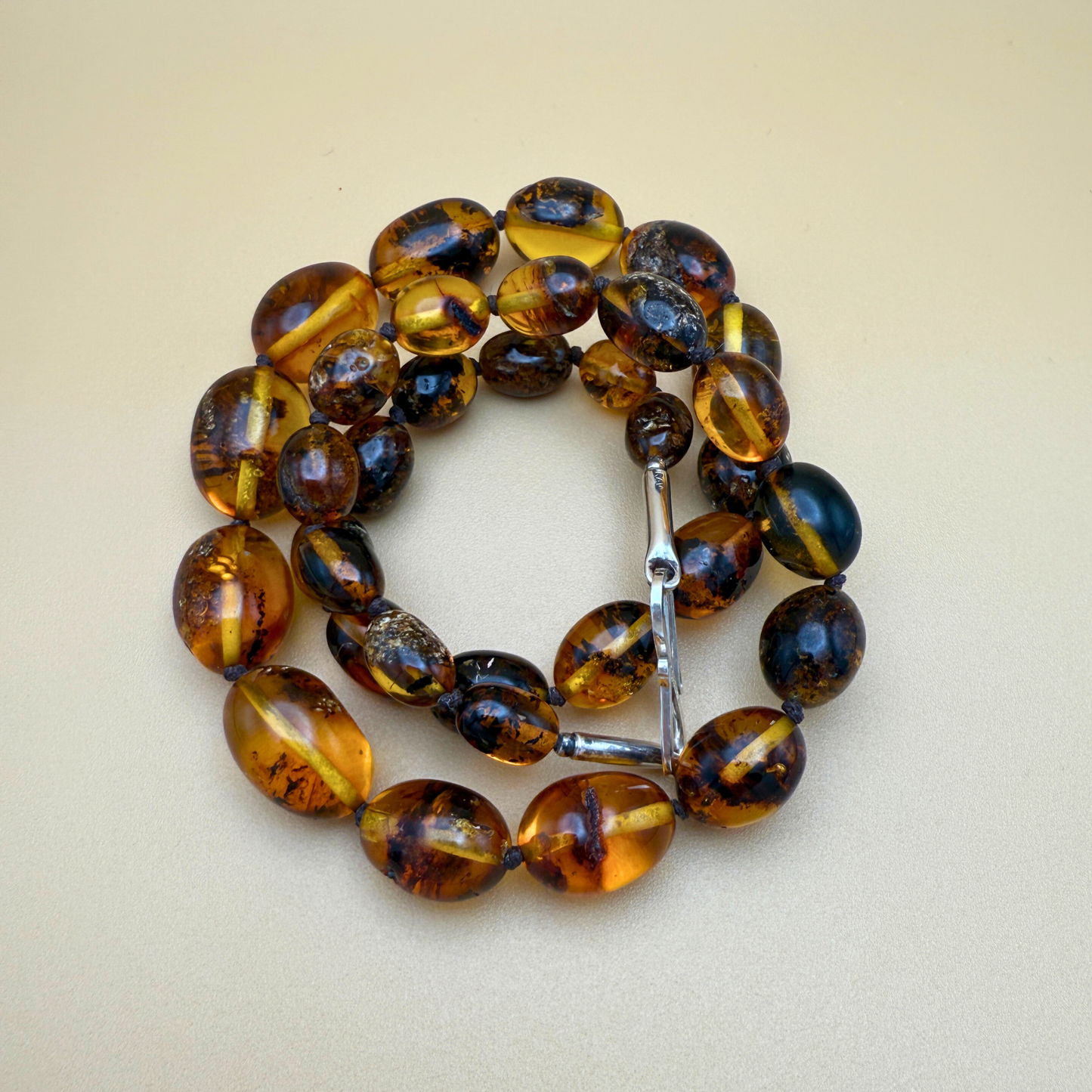 Mosslight Bernsteinkette Oval