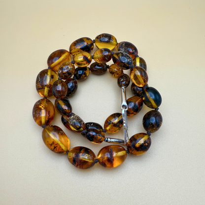 Mosslight Bernsteinkette Oval