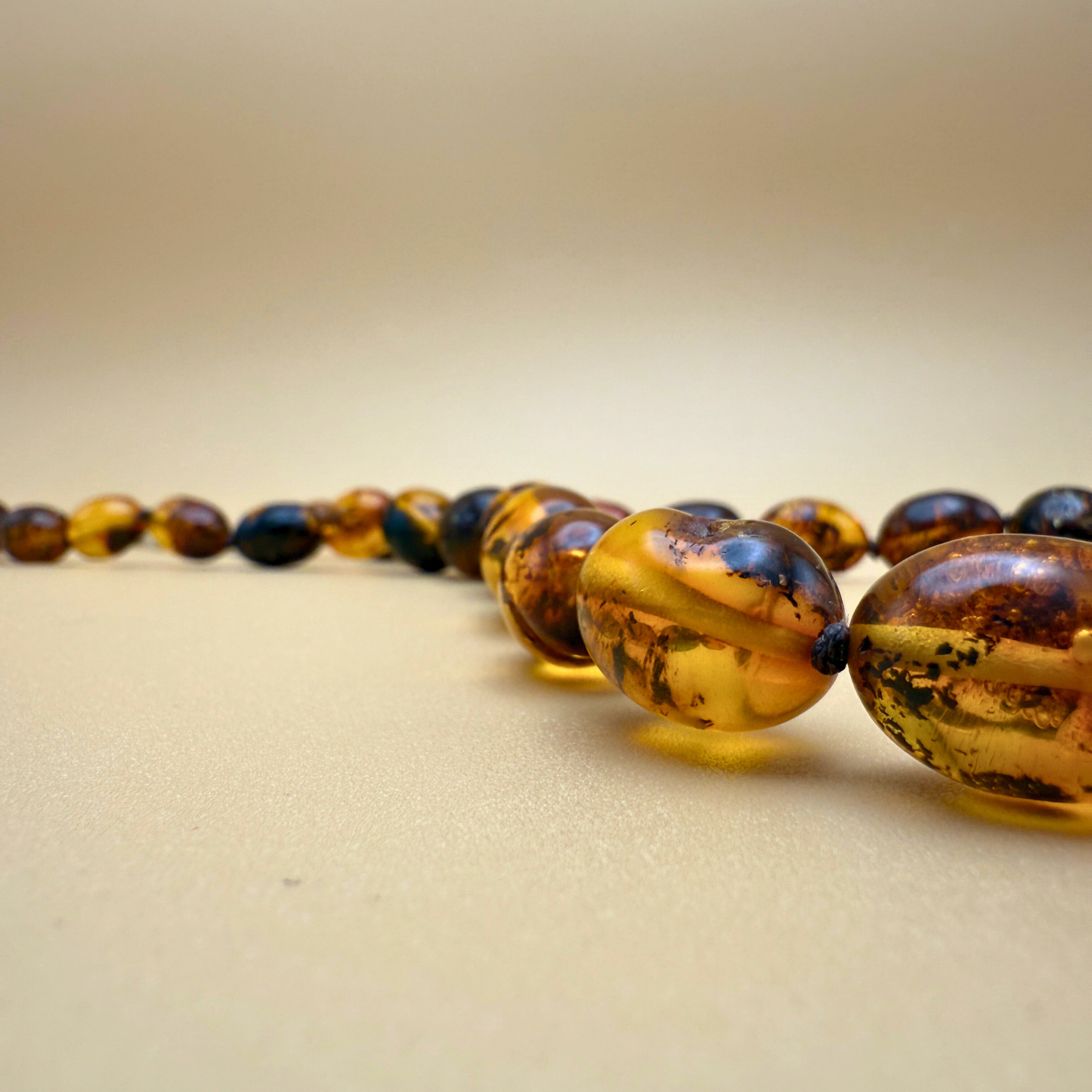 Mosslight Bernsteinkette Oval