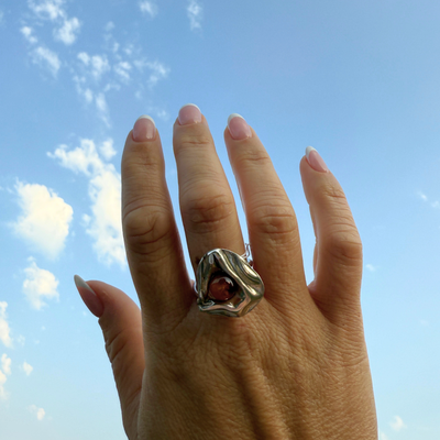 Wave Ring – Nr. 2 – Uklar cognac