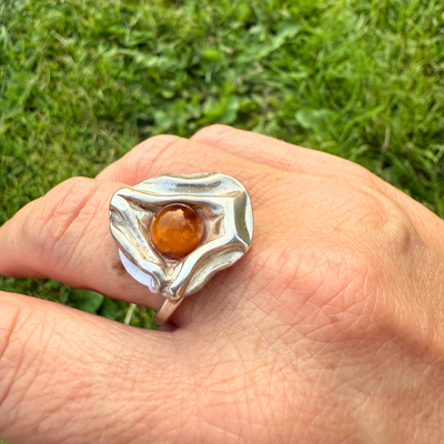 Wave Ring – Nr. 2 – Uklar cognac