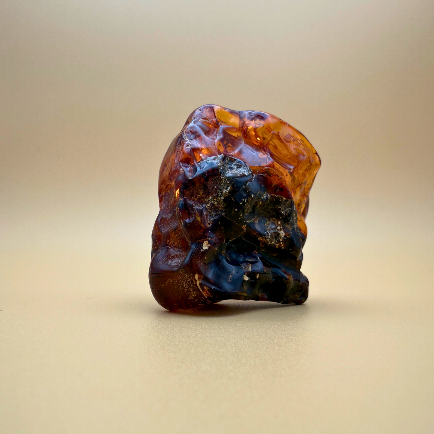 Rå rav med indeslutninger af planterester