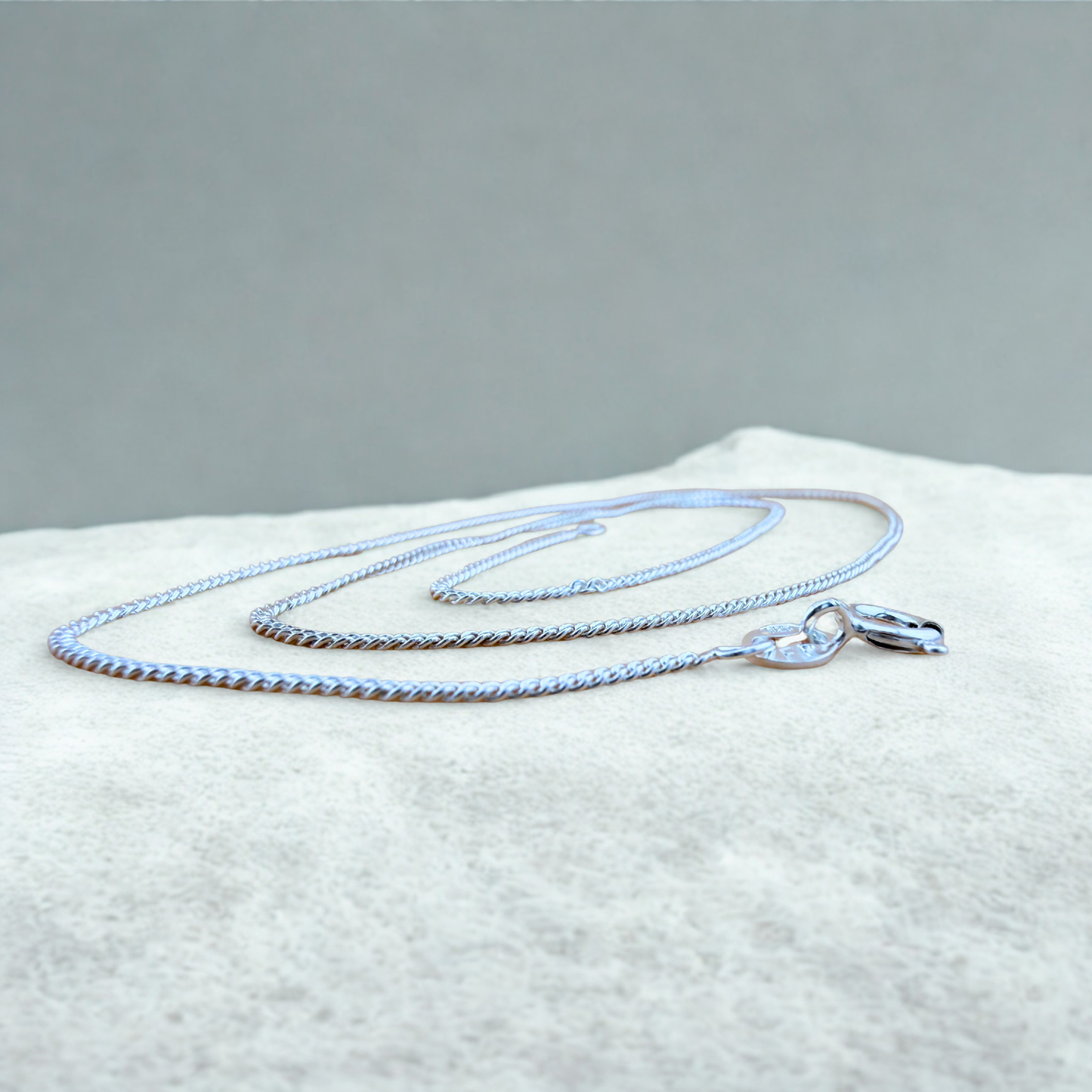 Sterling Silver Curb Chain, Thin – 42 cm