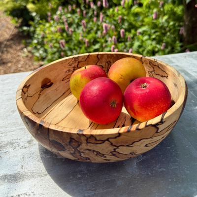 Large Spalted Birch Bowl – Low and Wide Design