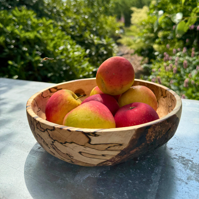 Large Spalted Birch Bowl – Low and Wide Design