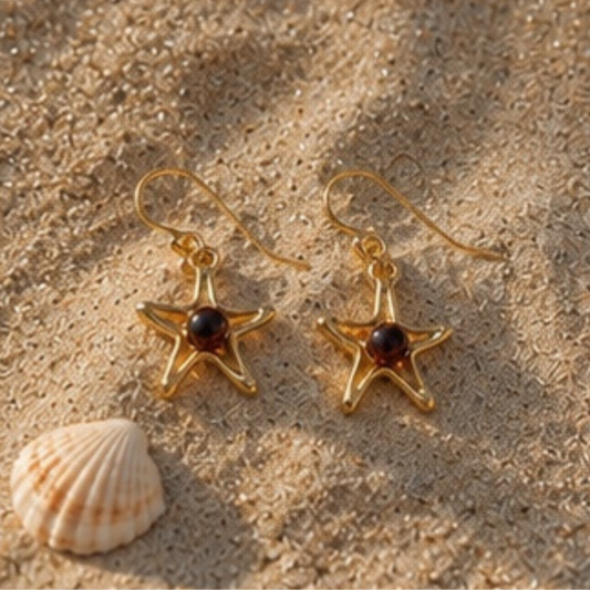 Tide – Gold-Plated Starfish Earrings