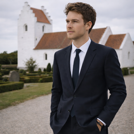 Men’s Black Leather Bracelet with Amber