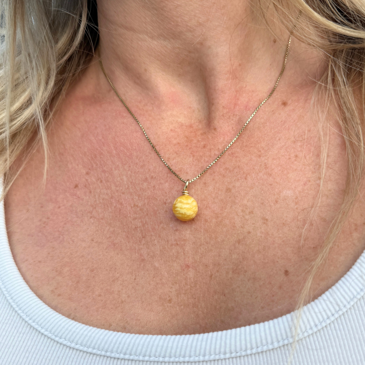 Creamy Swirl vedhæng - 14 kt guld